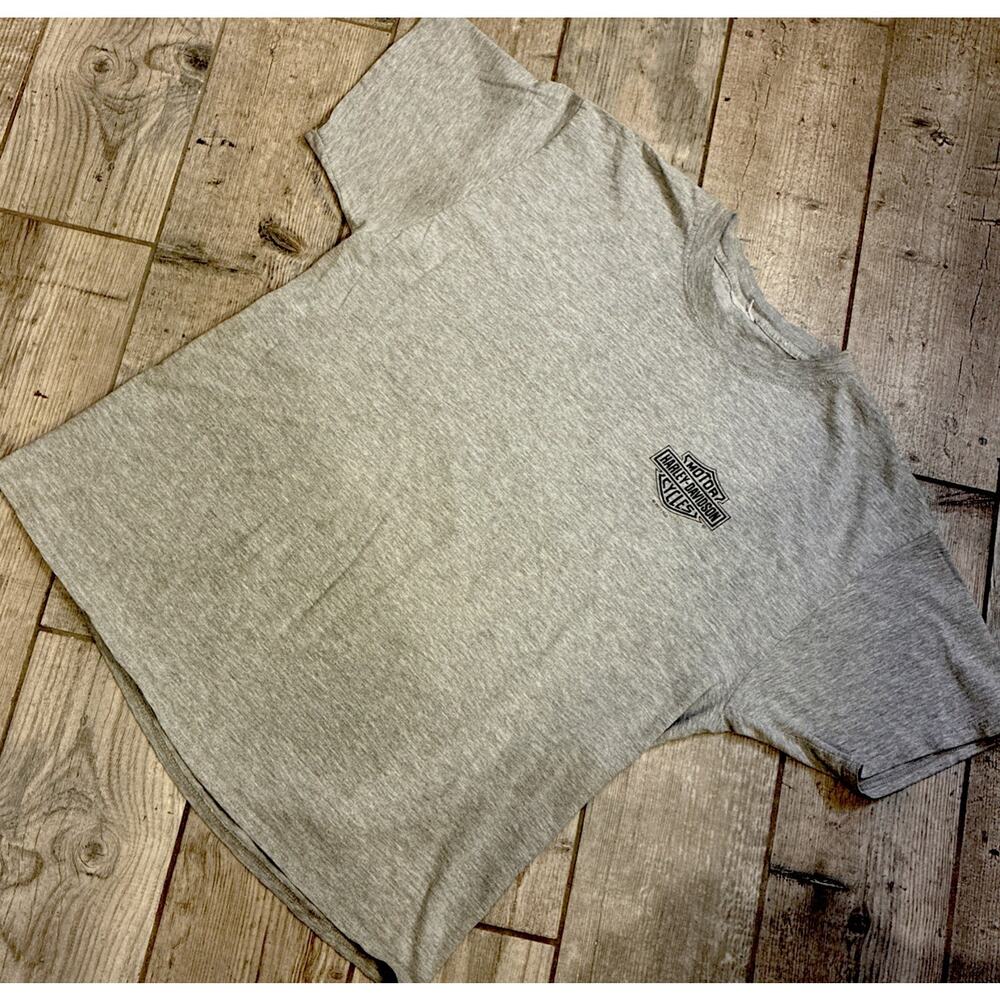 2011 Harley-Davidson Big Moose Portland Maine Graphic Tee Gray 2010s Retro